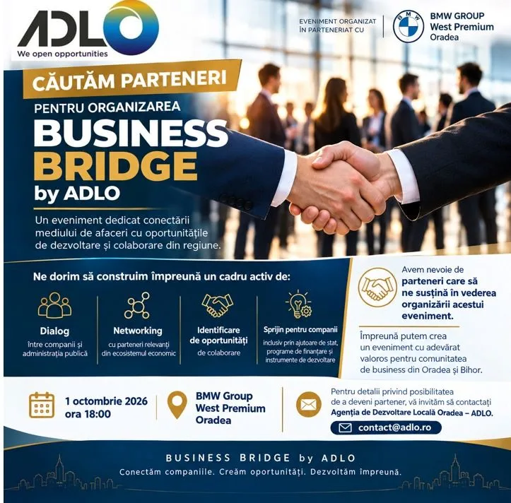 Business Bridge by ADLO: agenția din Oradea deschide înscrierile pentru parteneri