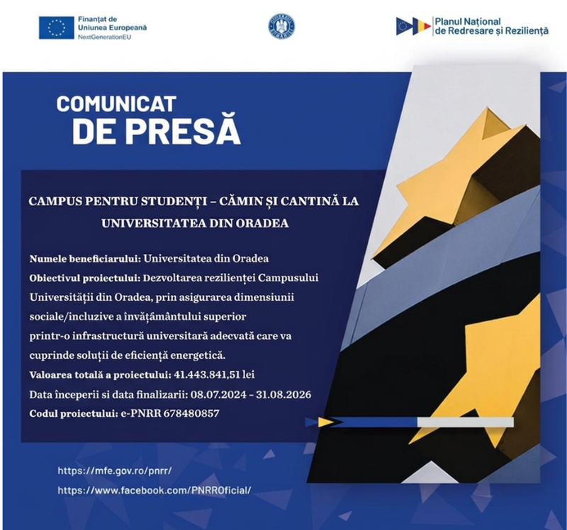 Noul cămin al Universității din Oradea, aproape gata: 153 de locuri din octombrie